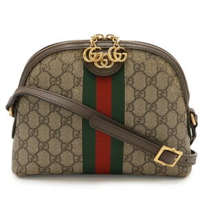 GUCCI Ophidia Small Shoulder Bag GG Supreme Sherry Line Pochette PVC Beige Mo...